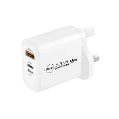 CARGADOR  USB DE ALTA POTENCIA  DE 65 W PARA IPHONE 12,13,14,15 PRO, HUAWEI ,XIAOMI Y SAMSUNG