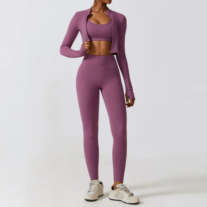 COJUNTO DE ROPA DEPORTIVA DE YOGA,LEGGINGS DEPORTIVOS PARA GIMNASIO DE 2 O 3 PIEZAS