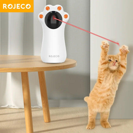 Juguetes interactivos con láser para gatos ROJECO, juguete automático con garra láser para mascotas, LED, electrónico, recargable por USB, para interiores