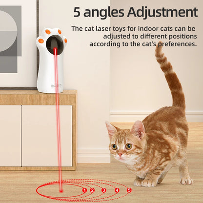 Juguetes interactivos con láser para gatos ROJECO, juguete automático con garra láser para mascotas, LED, electrónico, recargable por USB, para interiores