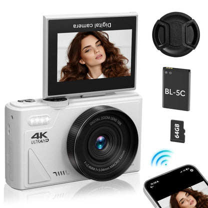 CAMARA DIGITAL 4K Y CAMARA COMPACTA CON ZOOM DIGITAL 28X Y 64MP.