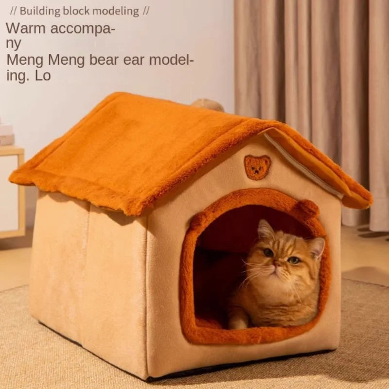 Casa para mascotas plegable de tamaño S/M/L, extraíble y lavable, cueva para cachorros, sofá, cama para mascotas, casa para perros pequeños, gatos pequeños y medianos