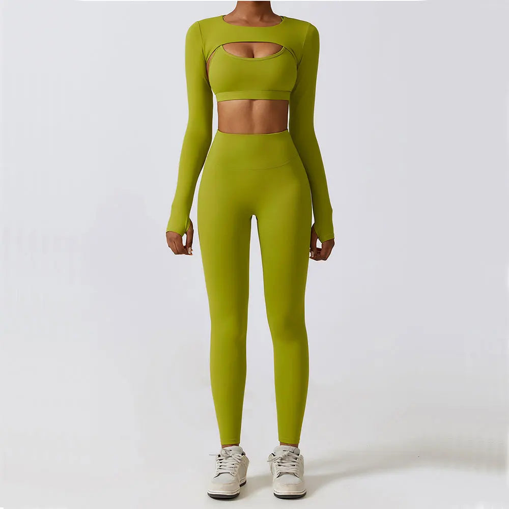 COJUNTO DE ROPA DEPORTIVA DE YOGA,LEGGINGS DEPORTIVOS PARA GIMNASIO DE 2 O 3 PIEZAS