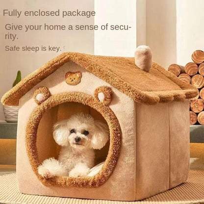 Casa para mascotas plegable de tamaño S/M/L, extraíble y lavable, cueva para cachorros, sofá, cama para mascotas, casa para perros pequeños, gatos pequeños y medianos