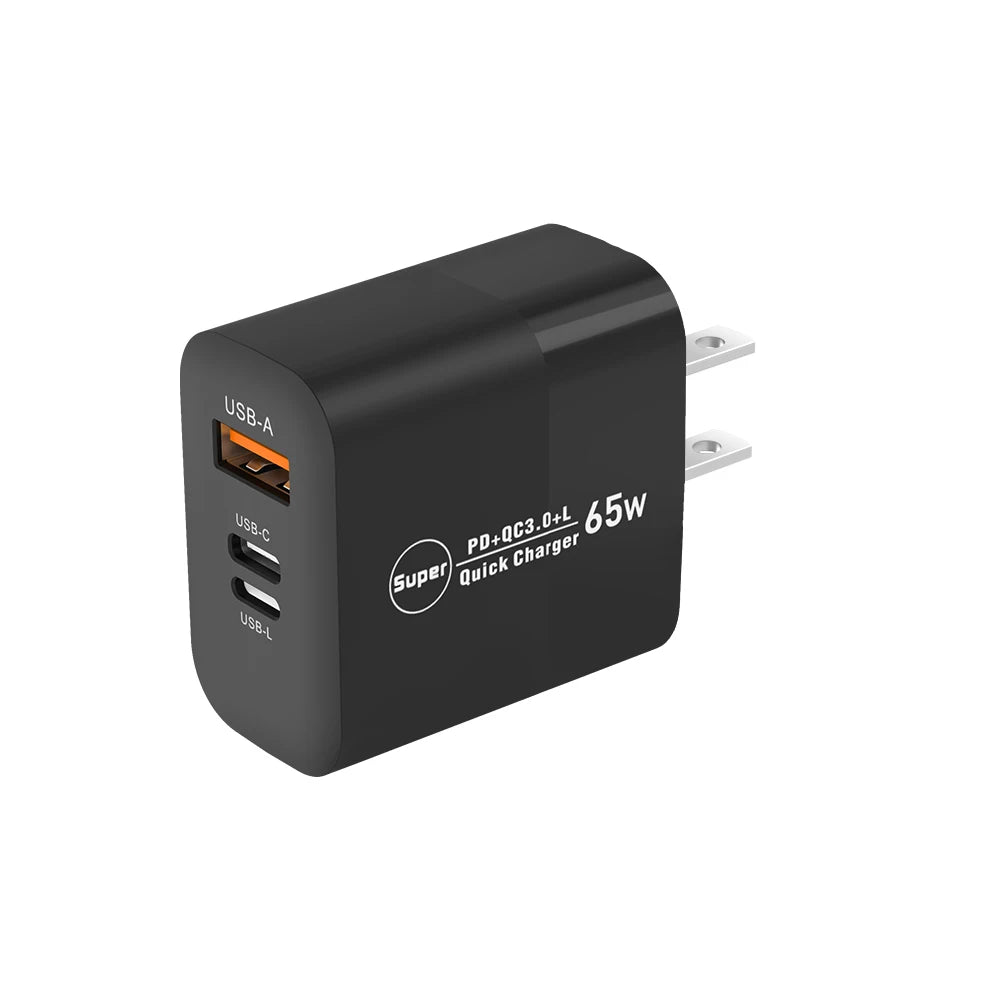 CARGADOR  USB DE ALTA POTENCIA  DE 65 W PARA IPHONE 12,13,14,15 PRO, HUAWEI ,XIAOMI Y SAMSUNG