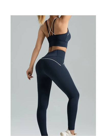 CONJUNTO DE 2 PIEZAS DE ROPA DEPORTIVA PARA MUJER DE ALTA ELASTICIDAD