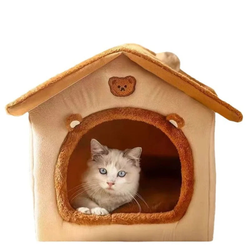 Casa para mascotas plegable de tamaño S/M/L, extraíble y lavable, cueva para cachorros, sofá, cama para mascotas, casa para perros pequeños, gatos pequeños y medianos