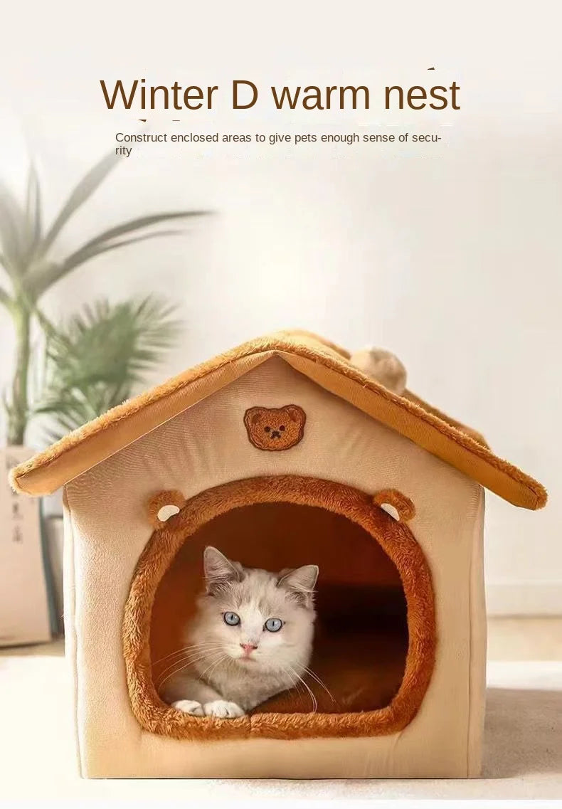 Casa para mascotas plegable de tamaño S/M/L, extraíble y lavable, cueva para cachorros, sofá, cama para mascotas, casa para perros pequeños, gatos pequeños y medianos