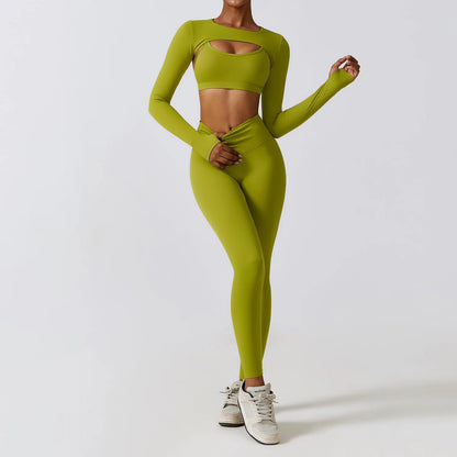 COJUNTO DE ROPA DEPORTIVA DE YOGA,LEGGINGS DEPORTIVOS PARA GIMNASIO DE 2 O 3 PIEZAS