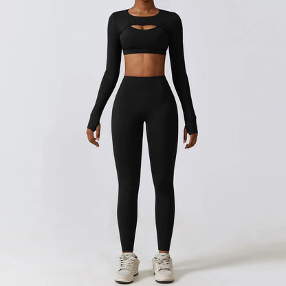 COJUNTO DE ROPA DEPORTIVA DE YOGA,LEGGINGS DEPORTIVOS PARA GIMNASIO DE 2 O 3 PIEZAS